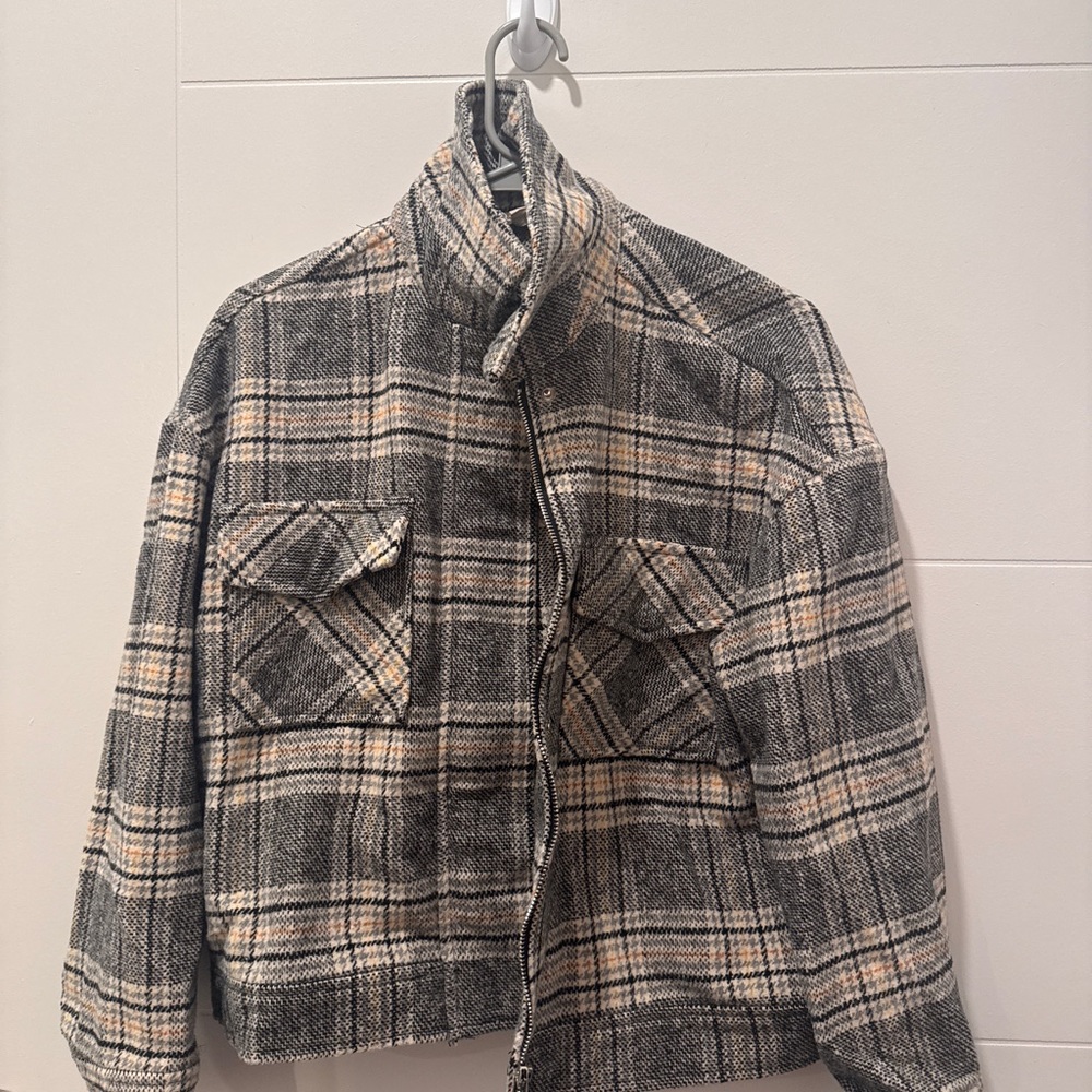 Plaid Zip-Up Jacket